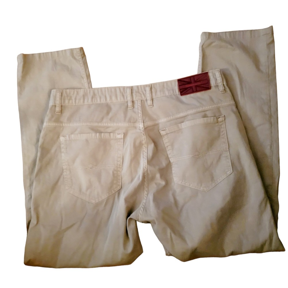 7 Downing Street Mens Khaki Regular Fit Straight Leg Jeans Size W38‎ L34